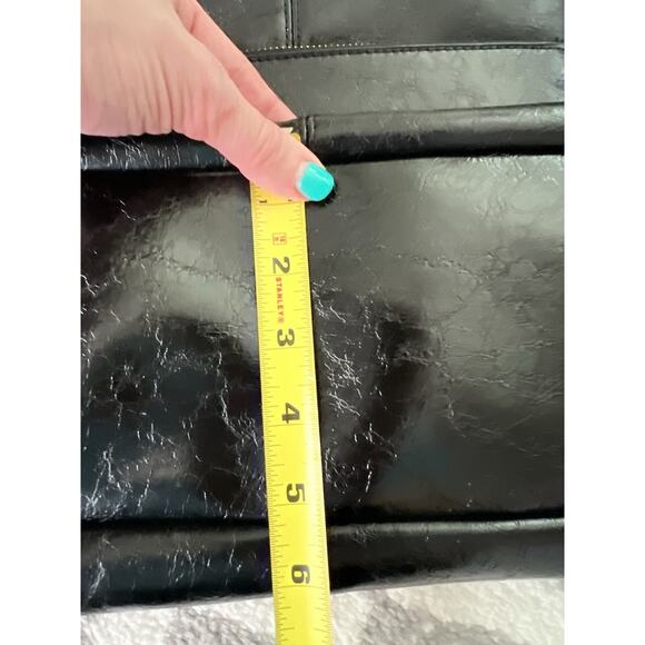 STEVE MADDEN Black Vegan Leather Shearling Extra Large Hobo Purse Bag Tote - Picture 13 of 13